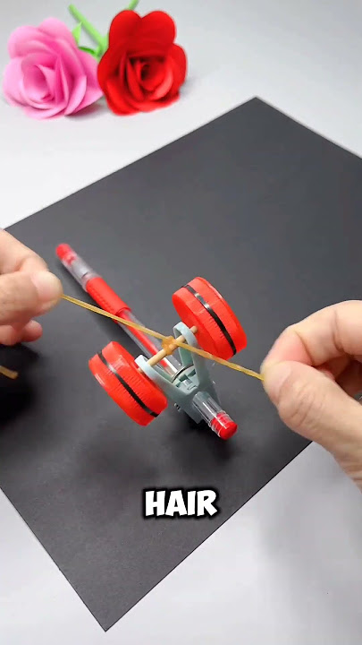 🚗✍😻 Making cars with pen plastic bottle caps with craft #car #craft #students #cute #art #shorts
