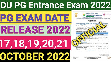 DUET PG 2022 Dates Released | Delhi University Entrance Test | Mcom Entrance Test 2022 | DU (PG) 