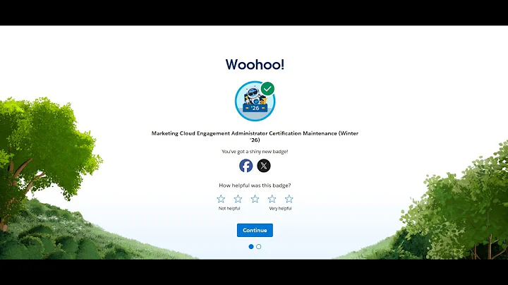 Marketing Cloud Engagement Administrator Certification Maintenance (Winter '26)