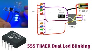 HOW MAKE DUAL LED BLINKING CIRCUIT | AMAZING LIGHT EFFECT 555 IC