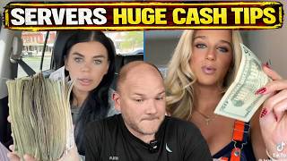 Servers & Bartenders Count Cash Tips ON CAMERA-- Proving Tip Culture is out of control!