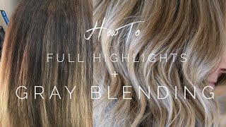 Full Highlights Gray Blending Hair Tutorial Youtube