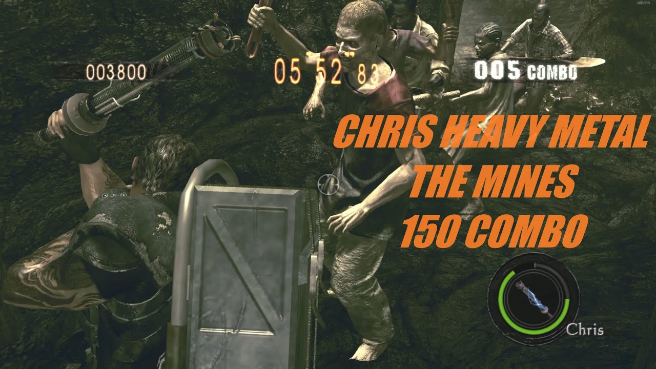 Resident Evil 5 The Mercenaries Reunion Chris Heavy Metal The Mines Full 150 Combo