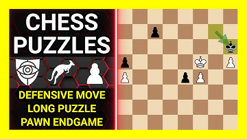Chess Puzzles to Practice. Themes: Defensive move, Long puzzle, Pawn endgame. Learn Chess
