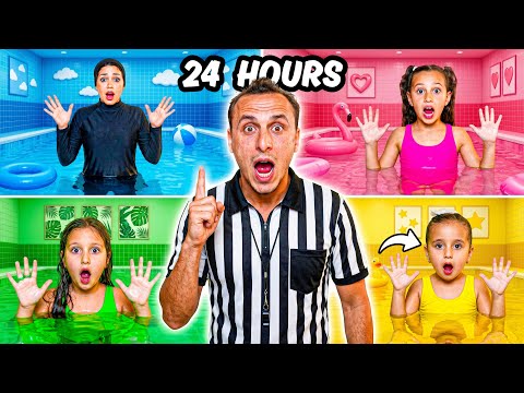 اخر من يغادر المسبح لمدة 24 ساعة | نهاية صادمة 😱