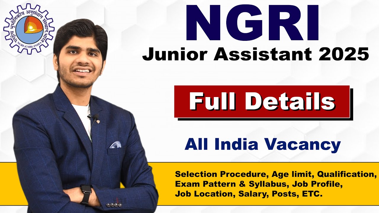 NGRI Junior Assistant Recruitment 2025 | Group 'C' Post | Apply Online ...