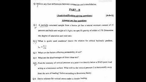 Geotechnical Engineering ,5th sem, main/back paper, 2021