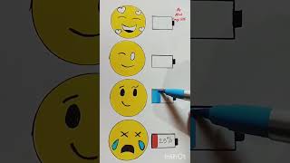 what mind emoji is your battery now? 🤩😁 #satisfying #mind #drawing #emoji #youtubeshorts.