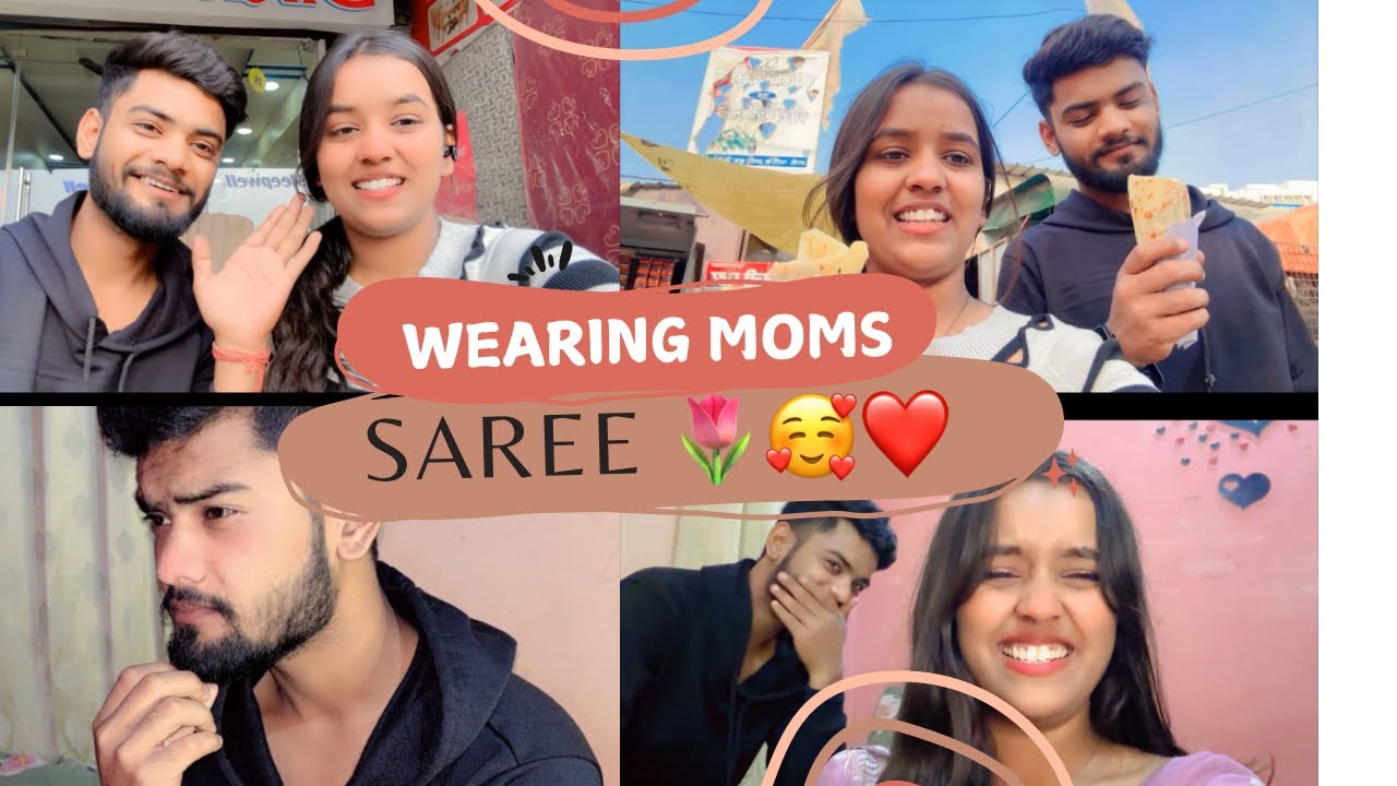 WEARING MOM’s  SAREE FOR THE FIRST TIME 🙈*SUPRISED*