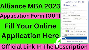 Alliance MBA 2023 Application Form (Released) - How To Fill Alliance MBA Application Form 2023