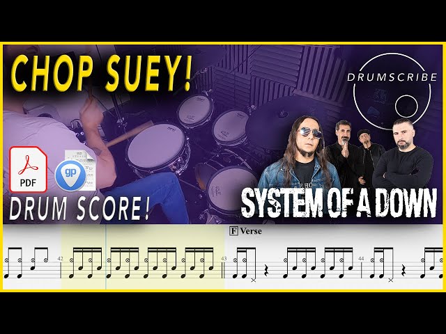 Chop Suey! - System of a Down | DRUM SCORE Sheet Music Play-Along | DRUMSCRIBE class=