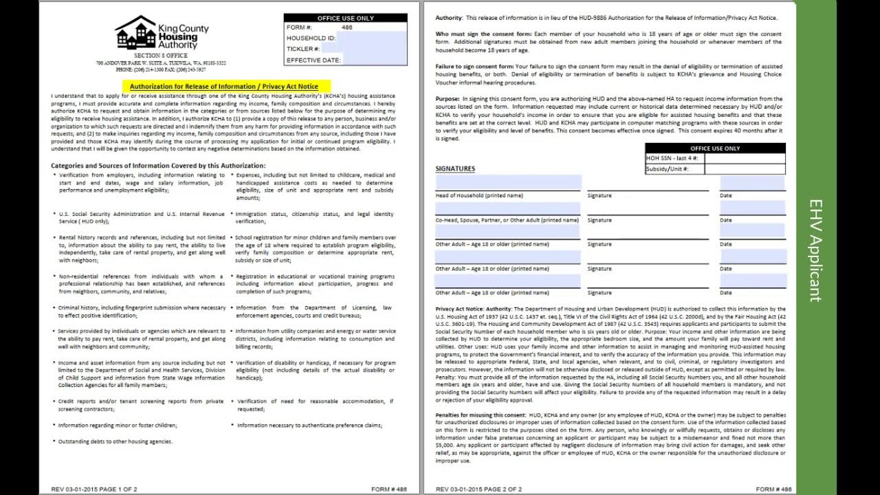 KCHA EHV Application form video YouTube