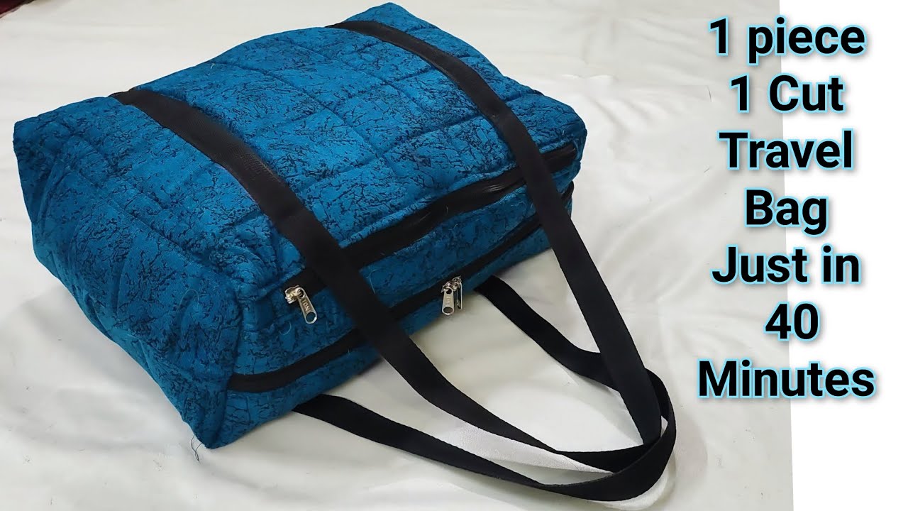  कपड़े के बस 1 पीस से ट्रैवल बैग बनाने का सबसे आसान तरीका/Big Travel Bag From 1 piece 1 cut Easy way