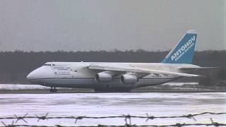 Antonov AN-124 Rusłan takeoff Lublin Airport.