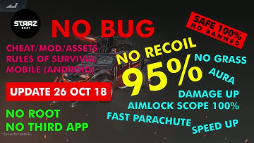 NO RECOIL 95% + AIMLOCK SCOPE 100 %, ASSET 26 OCTOBER 2018 (ROS MOBILE CHEAT / MOD)
