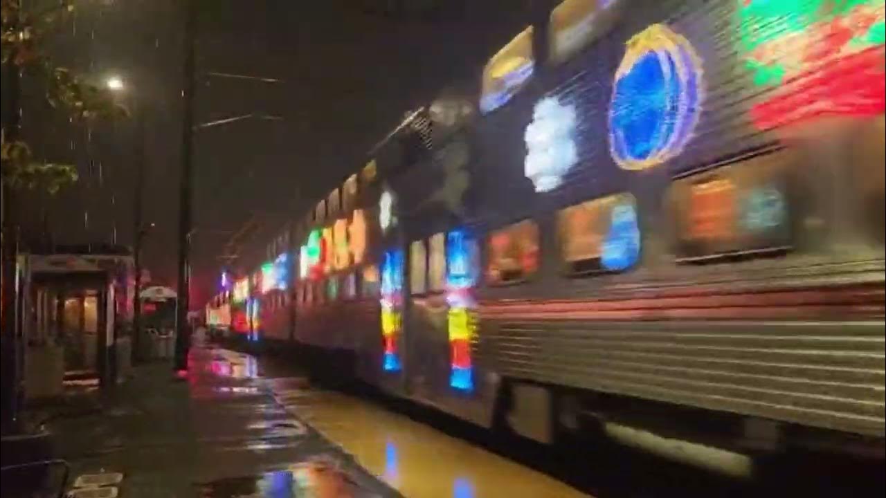 Caltrain Christmas Train Passes Broadway Burlingame YouTube