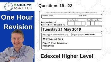 Revise Edexcel Maths Higher Paper 1  Q19 - 22 June 2019