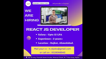 React JS Developer job for rajkot  l  apply now