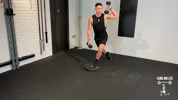 Curtsy Lunge   Deficit DB SS Front Rack   OS Suitcase