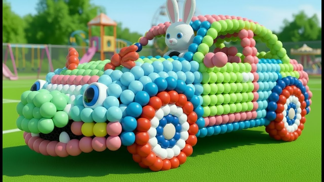 HOW TO BUILD: Animal to Mega Excavator & Satisfying Bead Toy Car Transformation 🚜🚗