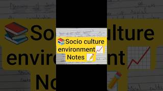 📚 Socio Culture Environment📈 Notes 📝#study #bba #commerce #businessenvironment #bbanotes #bcom