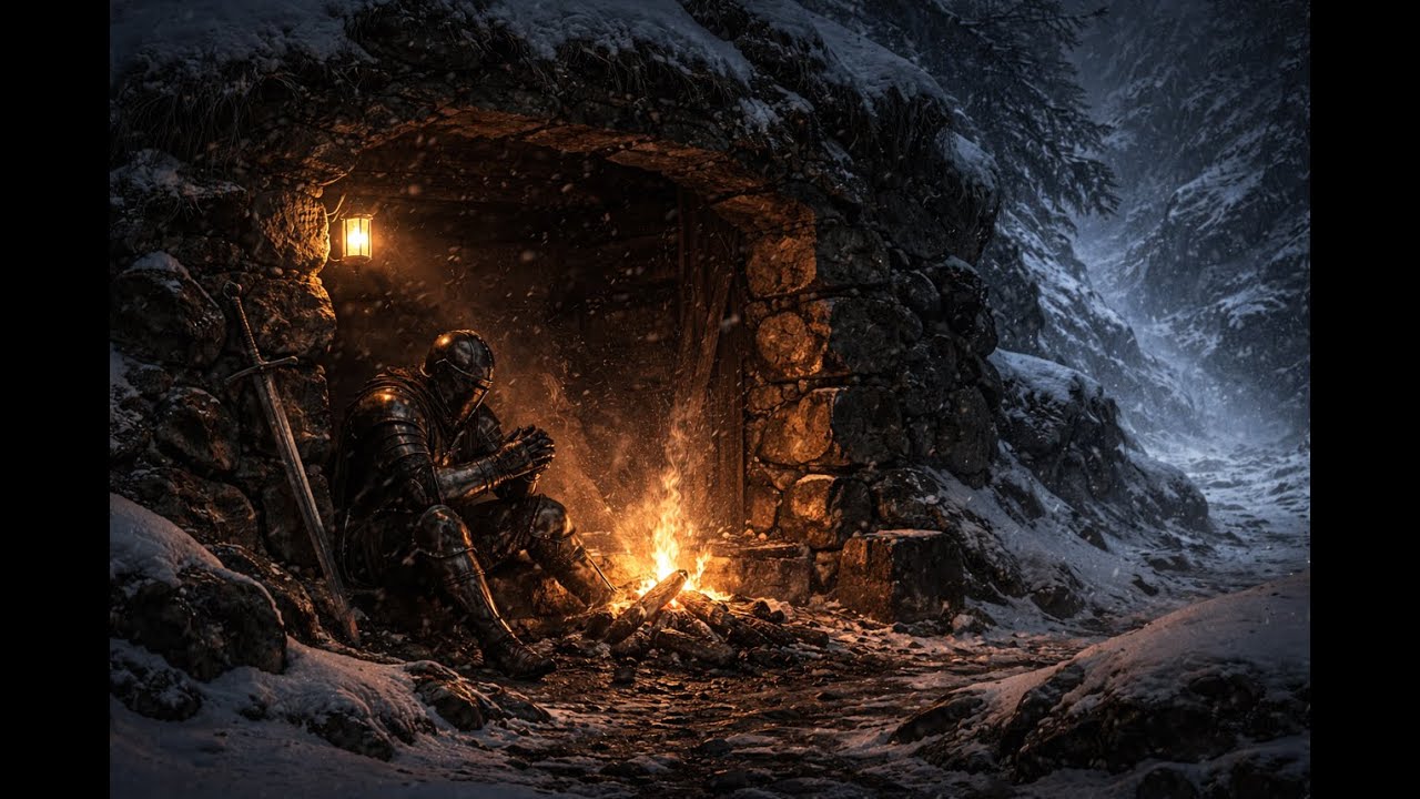 Resting by the Last Fire | Dark Fantasy Ambience for Focus & Calm