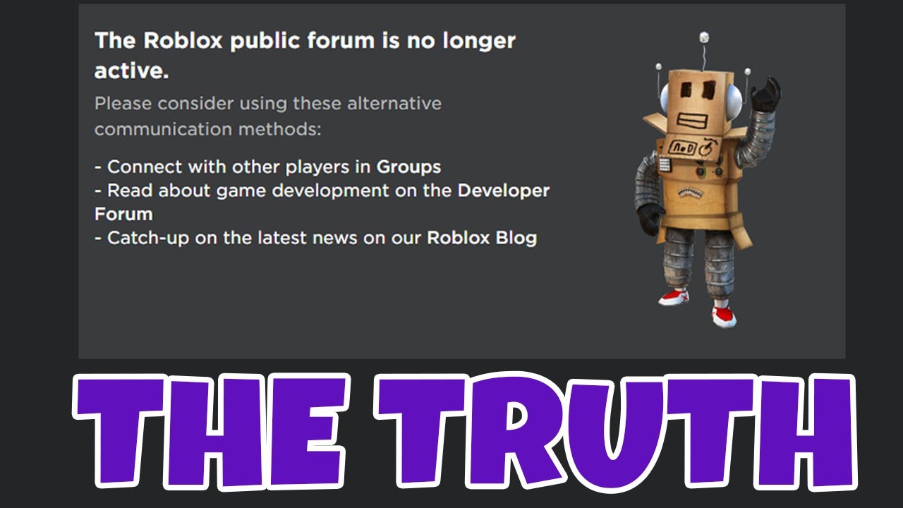 The Real Reason Why The Roblox Forums Were Removed Youtube - roblox forum alternative