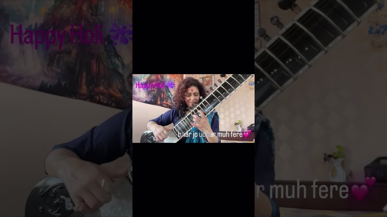 Happy Holi 🫟💕🫟Galtiyaan maaf 🙏❤️Dam bhar jo udhar muh phere…🎶 #sitar , my forever soulmate 💞#holi 🌈