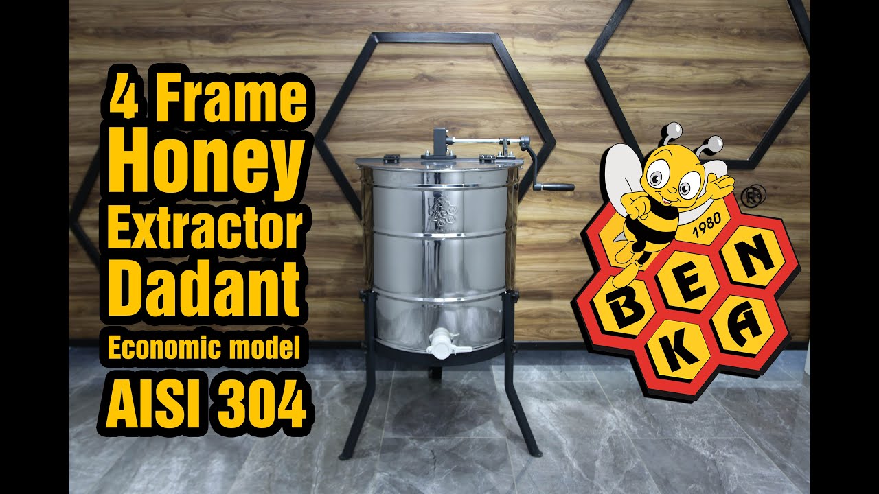 4 Frame Honey Extractor Dadant Manual Eco AISI 304 Basket /4 Çerçeveli