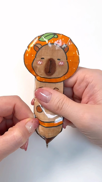 DIY squishy pen capybara✏️💗 #diy #cute #papersquishy #squishy #cutecraft #papercraft