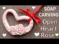 SOAP CARVING| Easy| Open Heart and an Easy Rose | How to make