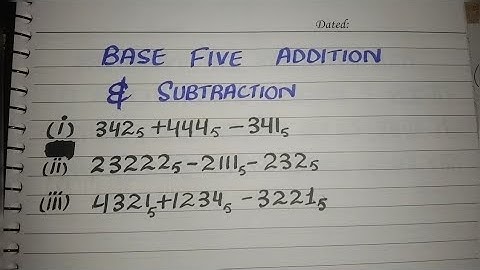 Subtraction and Addition  of Numbers in base 5 system   in urdu and hindi