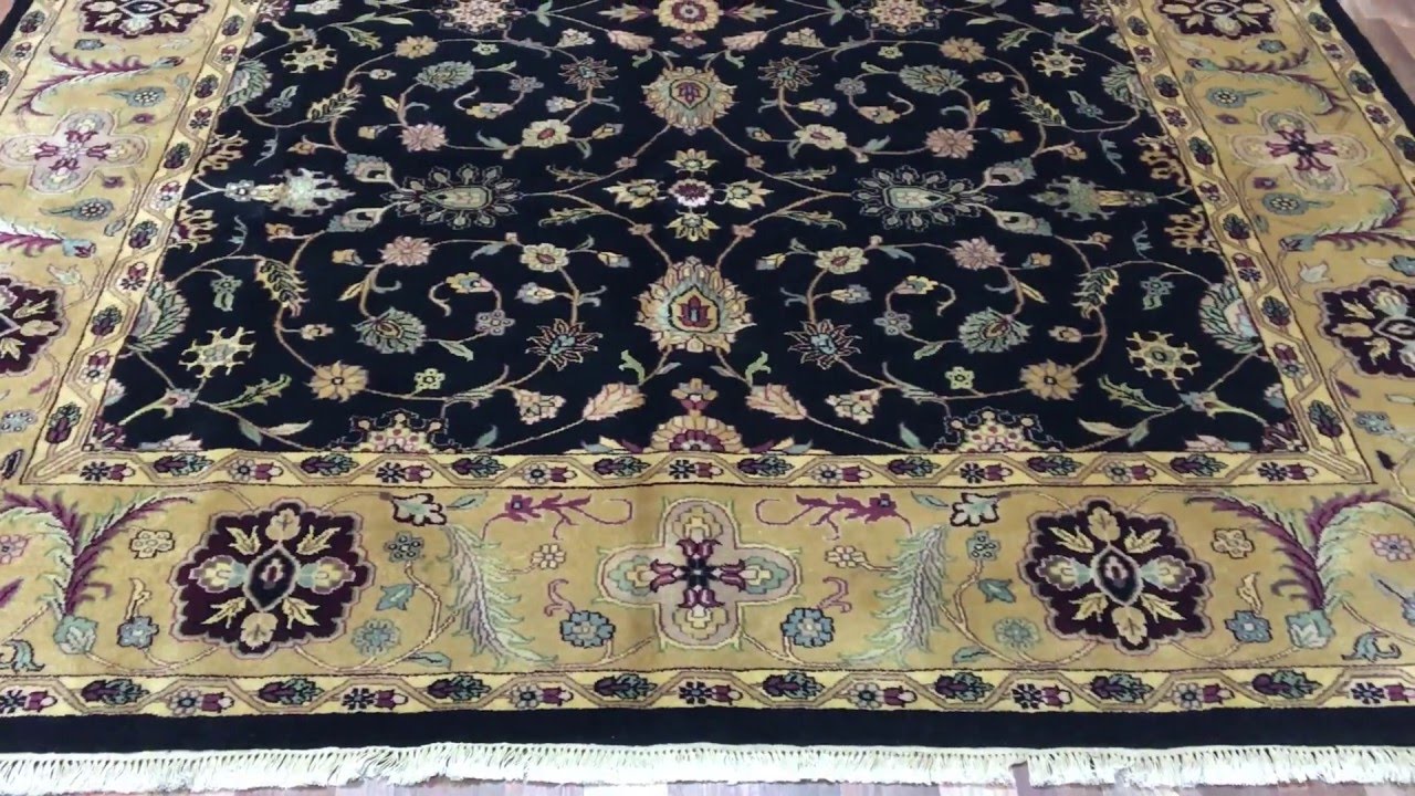 Very Fine Large Navy and Beige Tabriz Oriental Rug 8'X10' - J 598