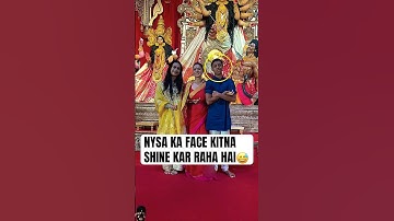 Kajol with her kids Nysa devgan & Yug devgan at Navratri durga puja 😍