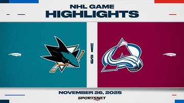 NHL Highlights | Sharks vs. Avalanche - November 26, 2025