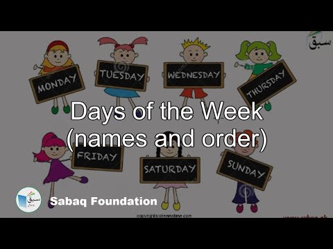 Days of the Week (names and order) , English Lecture | Sabaq.pk | - YouTube
