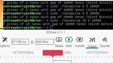 Raspberry Pi can generate single digit nanosecond long pulses!