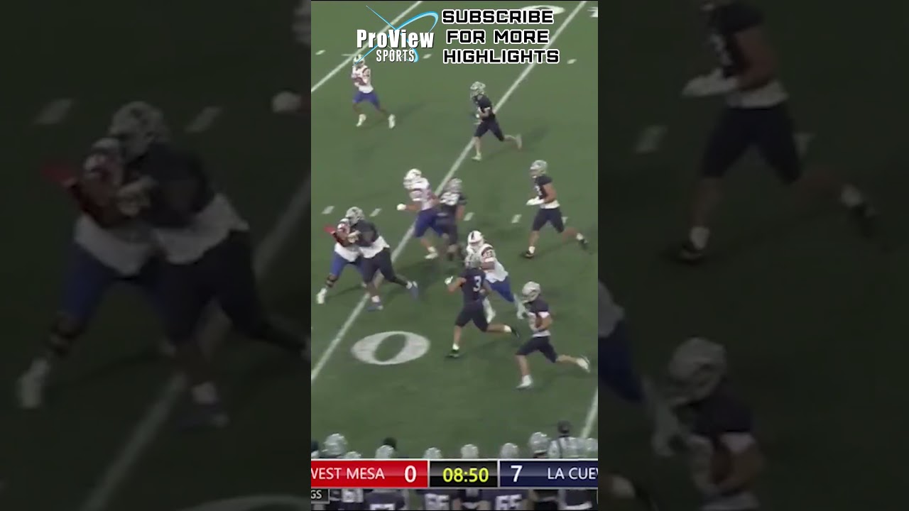 WATCH: La Cuevas Anthony Mazotti snags a pass and goes to pay dirt! #picksix #Highschoolfootball