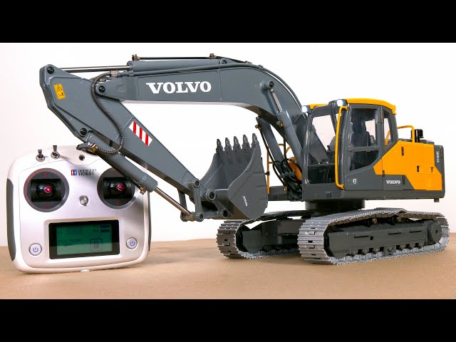rc hydraulic excavator volvo ec160e unboxing first test scale 1 14 rtr full metal 10 kg weight