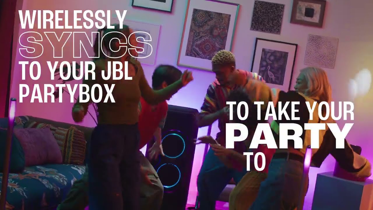 JBL PartyLight Beam – Wireless Party Light Show with Sync and Choreographed Effects