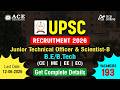 UPSC Recruitment 2026 | 190+ Junior Technical Officer & Scientist-B Vacancies | Last Dt: 12-06-2026