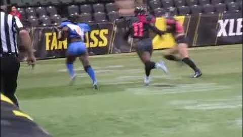 Tamika Robinson makes a reception