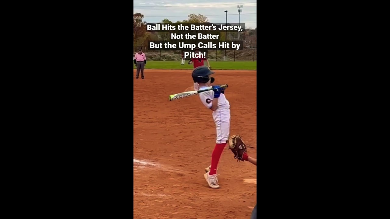 Hit by Pitch Called When Ball Hits the Batter’s Jersey #baseball #shorts #travelbaseball #iq