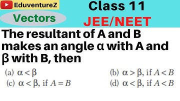 The resultant of A and B makes an angle α with A and β with B, then