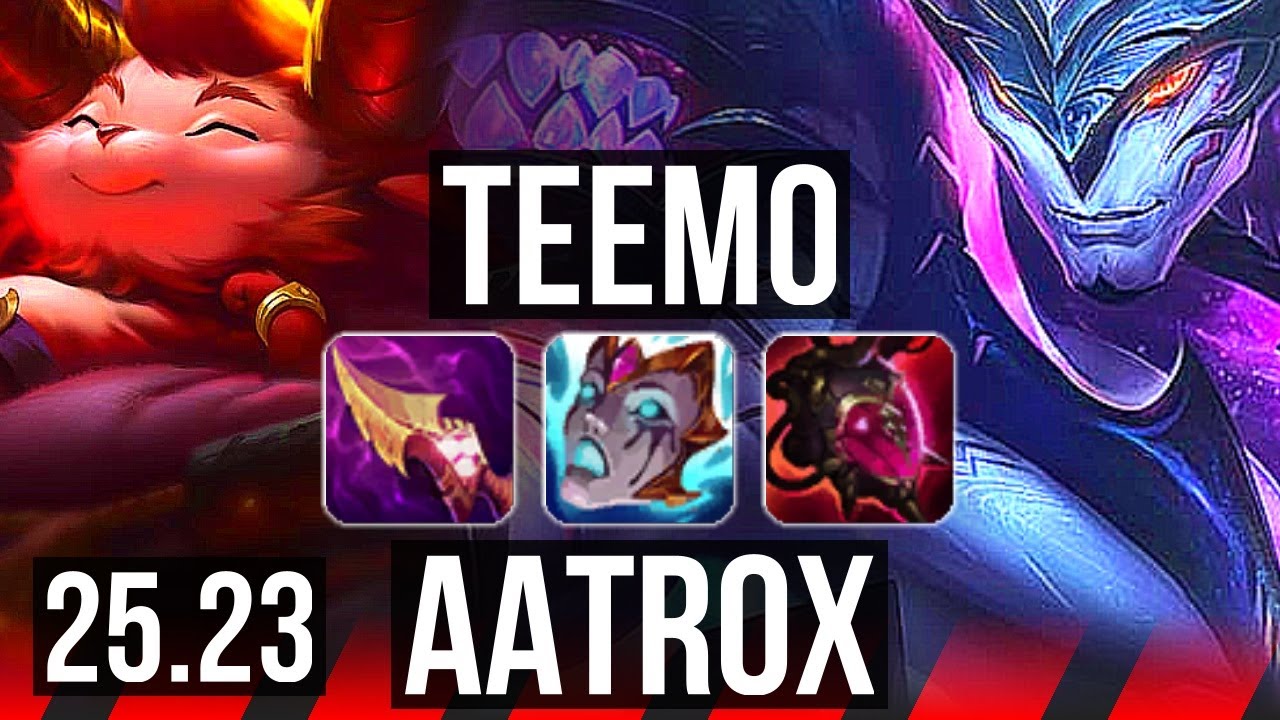 TEEMO vs AATROX (TOP) | 7 solo kills, 900+ games, 9/3/8 | KR Master | 25.23