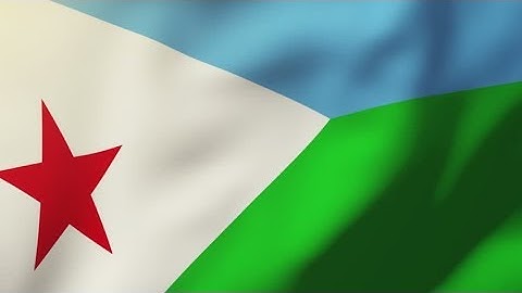4K Djibouti flag waving in the wind. Looping sun rises style. Animation loop Stock video