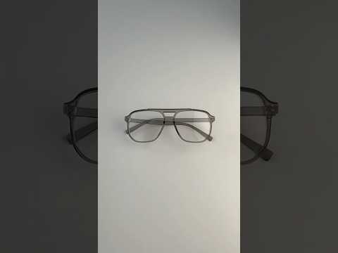 Окуляри іміджеві прозорі "Авіатор" з сірою оправою, видео 1