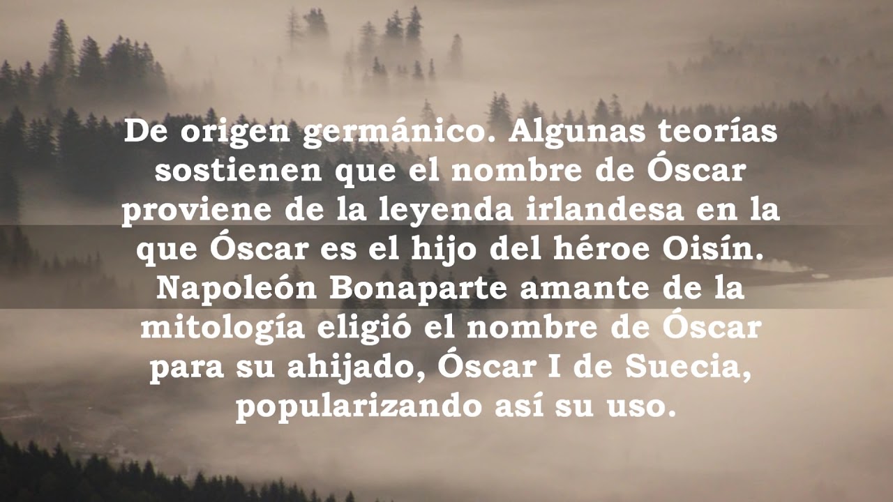 Óscar, significado y origen del nombre YouTube