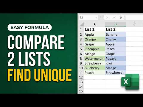 Compare Two Lists in Excel: Highlight Matches & Differences