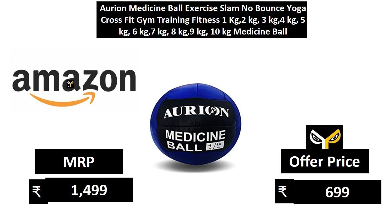 Aurion Medicine Ball Exercise Slam No Bounce Yoga Cross Fit Gym